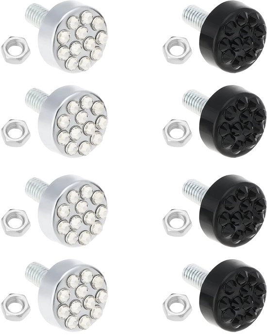 Set di viti per protezione contro la furto di targhe con 2 viti - viti diamantate - viti glanzanti - viti resistenti alla ruggine - per fissaggio targhe