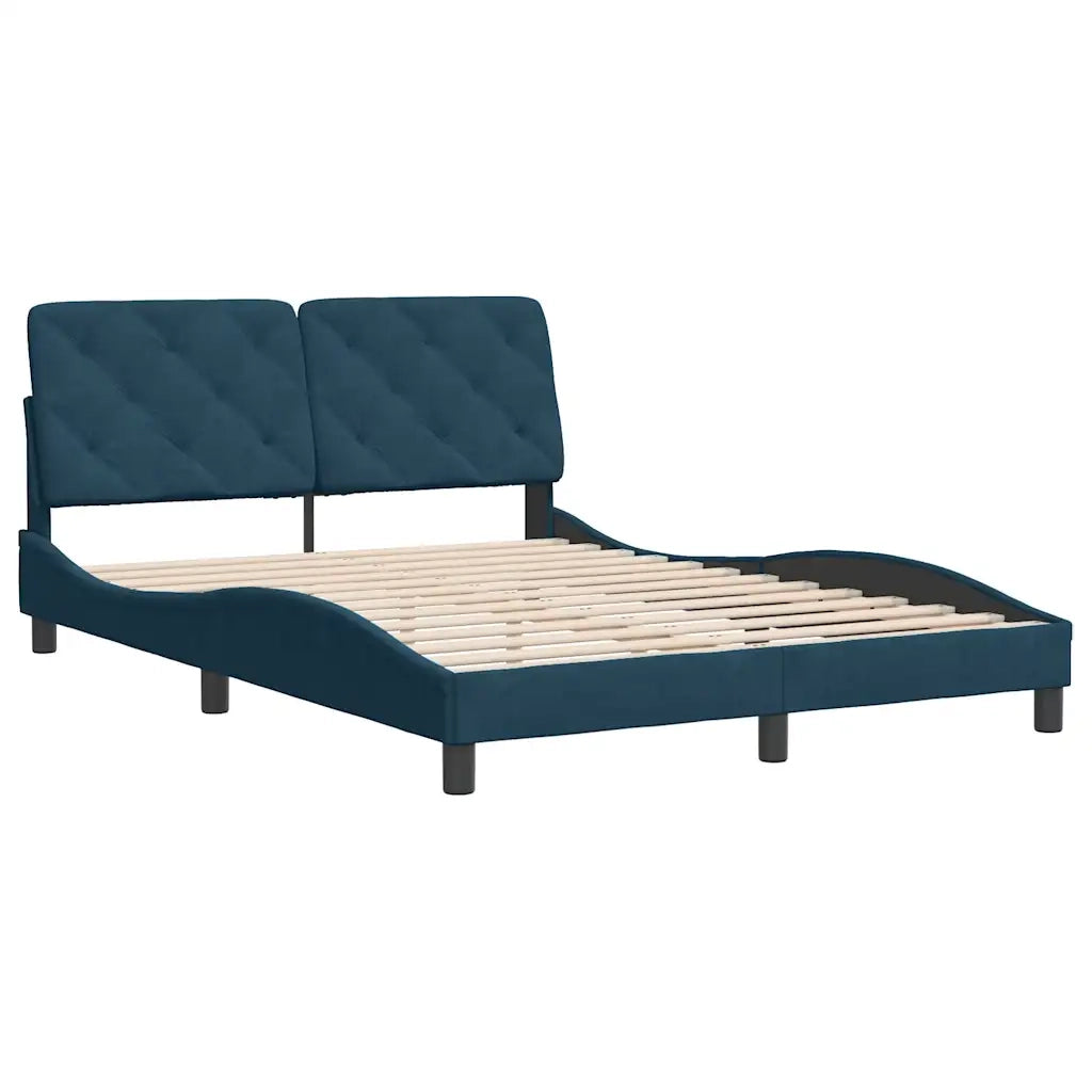 Giroletto senza Materasso-Struttura Letto Blu 120x200 cm in Velluto