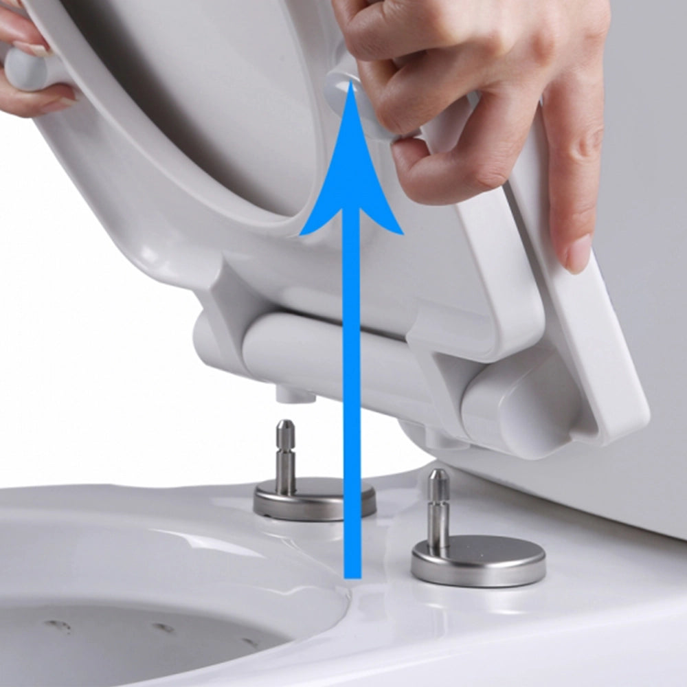 Sedile wc universale termoindurente bianco cerniere acciaio inox sgancio rapido