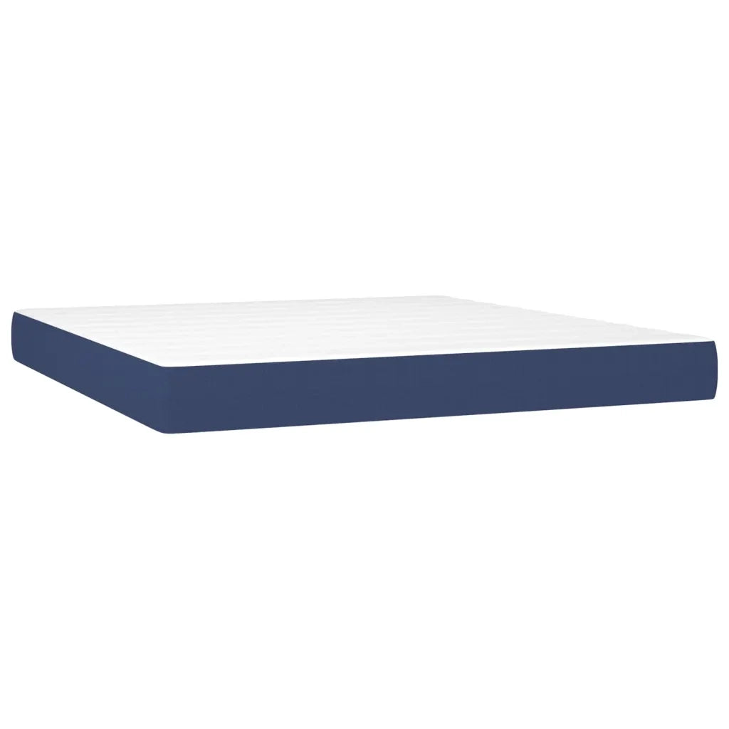 Letto a Molle con Materasso e LED Blu 180x200 cm in Tessuto 3135219