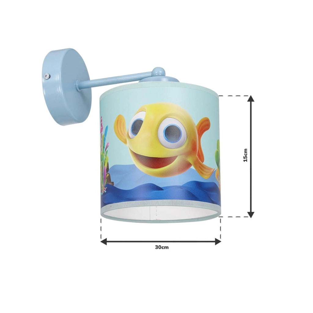 Applique Pesce MiniMini Milagro MLP6803 E27 blu multi