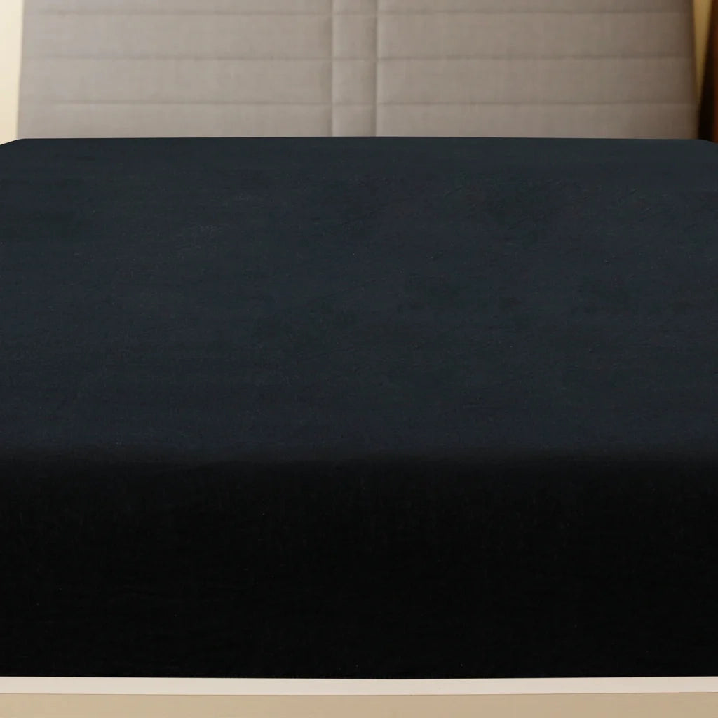 Lenzuolo con Angoli Jersey Nero 100x200 cm Cotone 136212