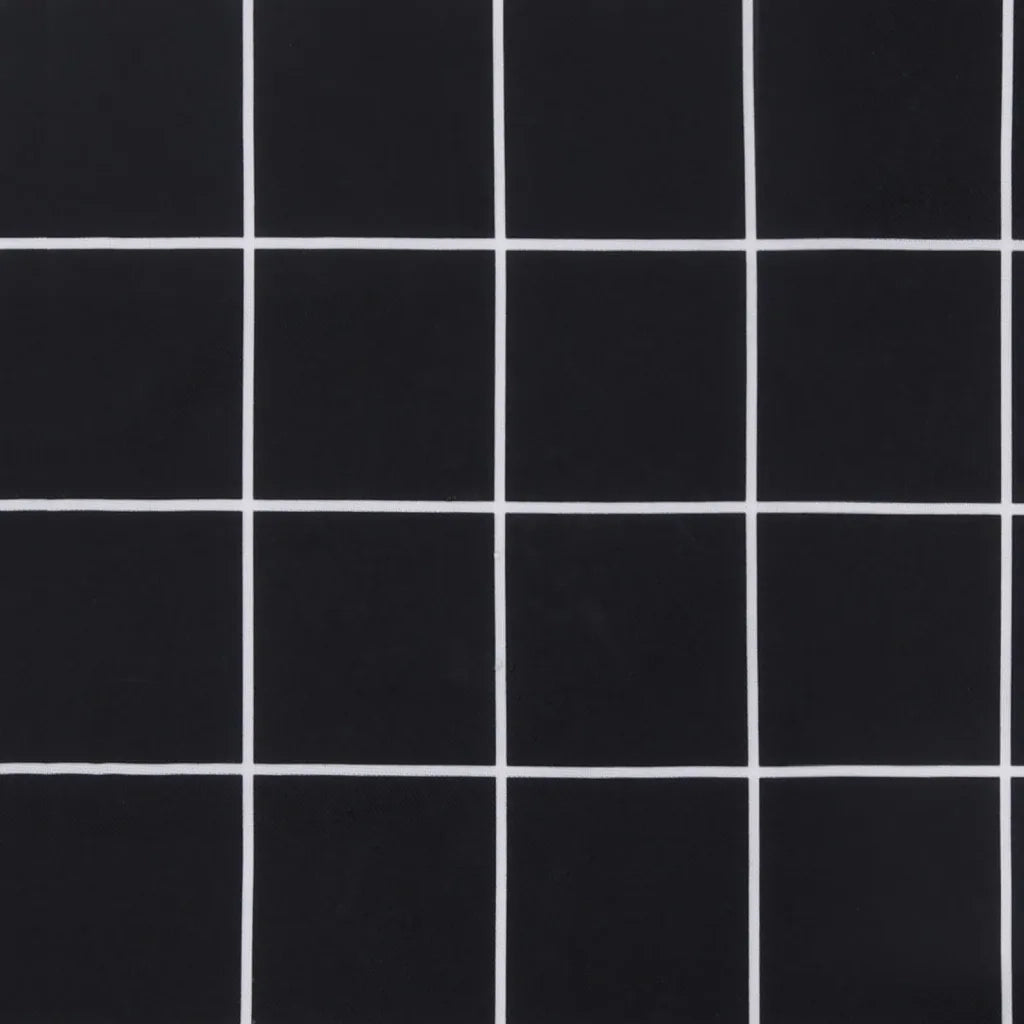 Cuscino Panca Giardino-Cuscini per panchina da esterno Motivo a Quadri Nero 120x50x7 cm Tessuto
