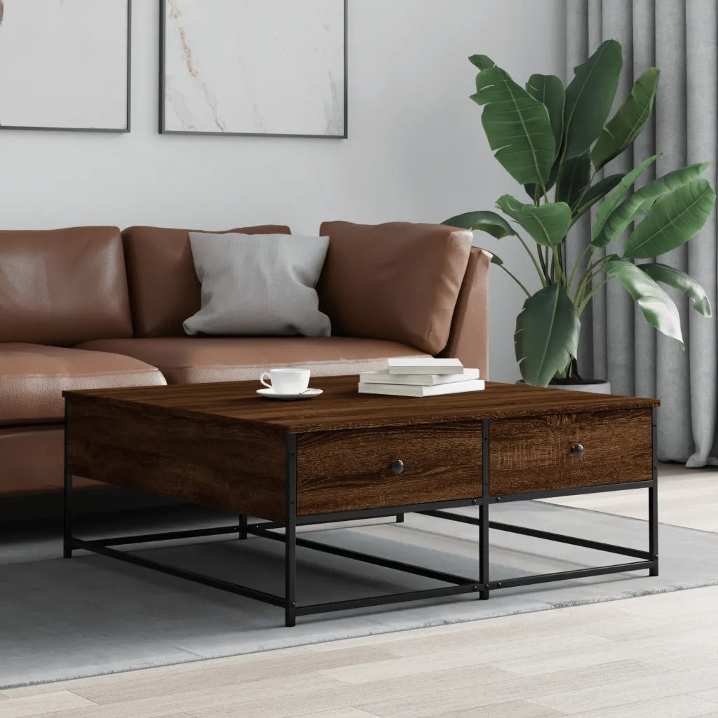 Tavolino salotto | Tavolino da caff¨¨ | Tavolino da Soggiorno Rovere Marrone 100x99x40 cm Legno Multistrato