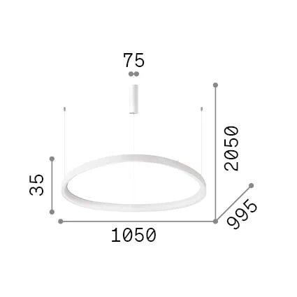 Lampada A Sospensione Gemini 1 Luce Led Integrato Nero 78W 8600Lm Ip20