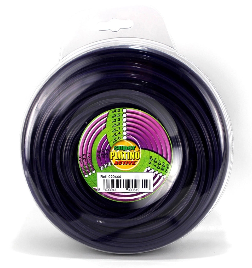 Active FILO QUADRATO PER DECESPUGLIATORE PLATINO Col. Viola mm. 3,3x45 mt. (gr. 500)