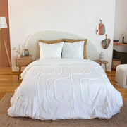 Set biancheria da letto di cotone bianco, 2 posti