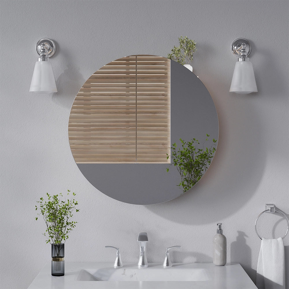 Vicco Specchio contenitore bagno Bianco 60 x 60 cm con 2 scomparti