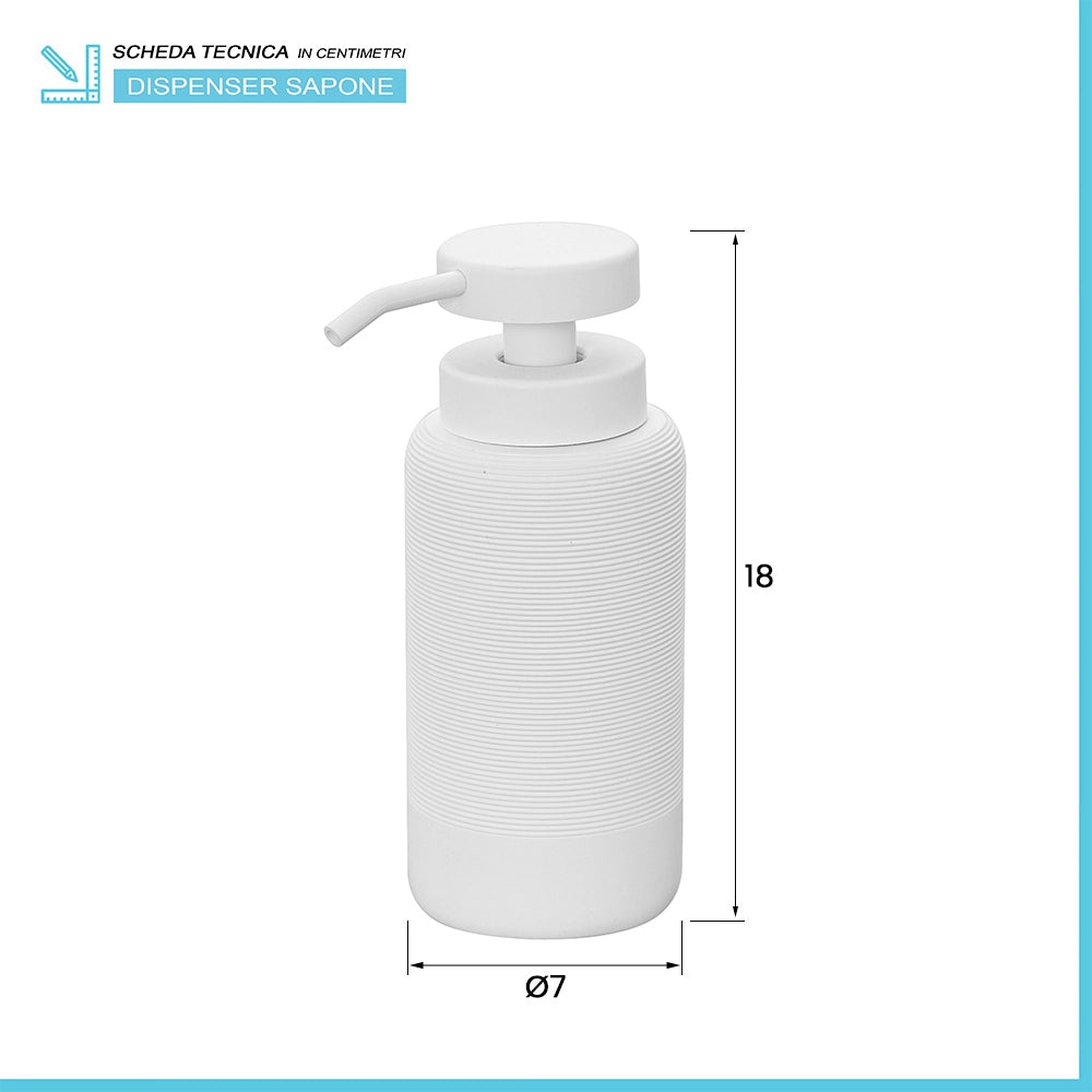 Dispenser sapone liquido in poliresina bianca Marica