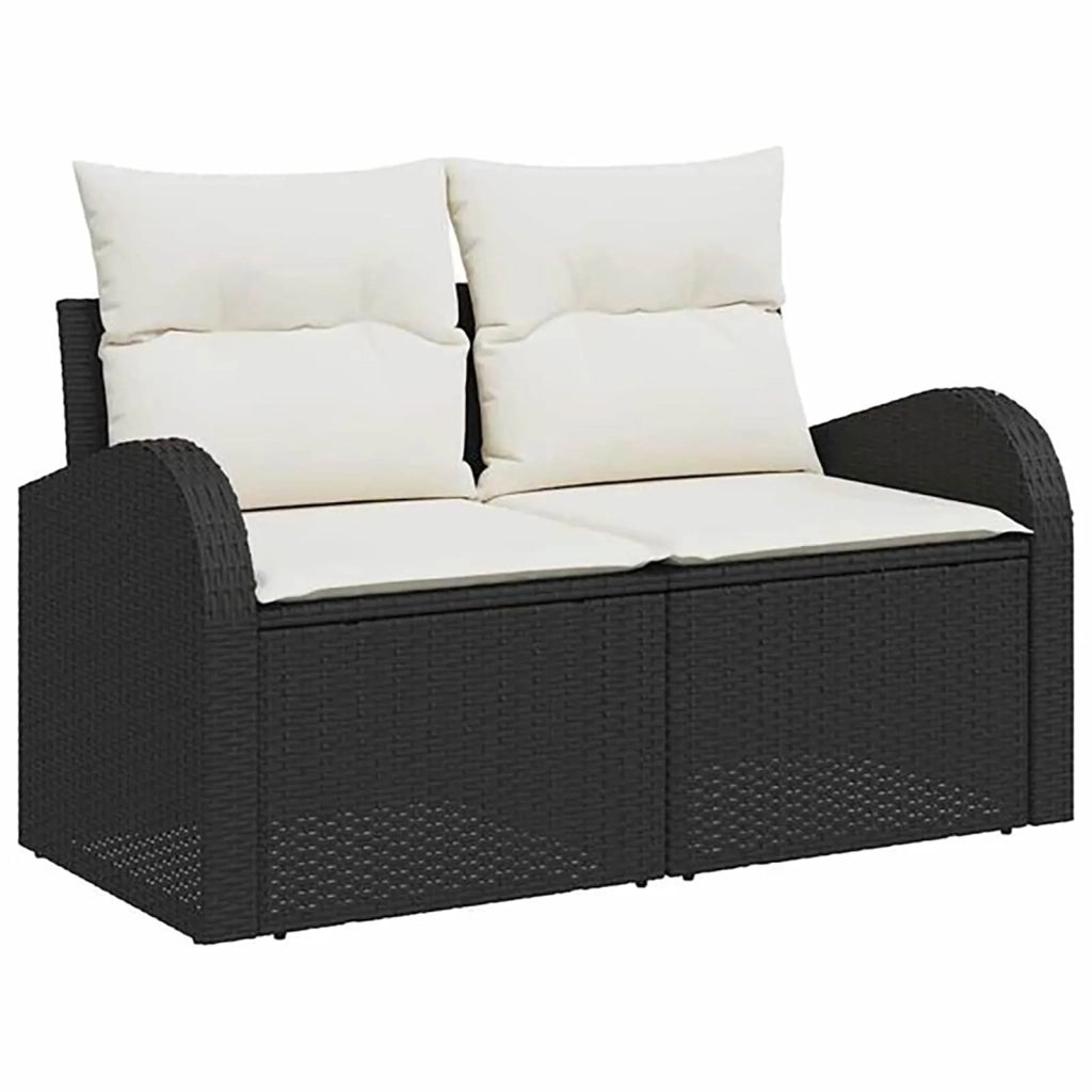 Set di divani 8 pz Nero e Bianco Crema 3448099