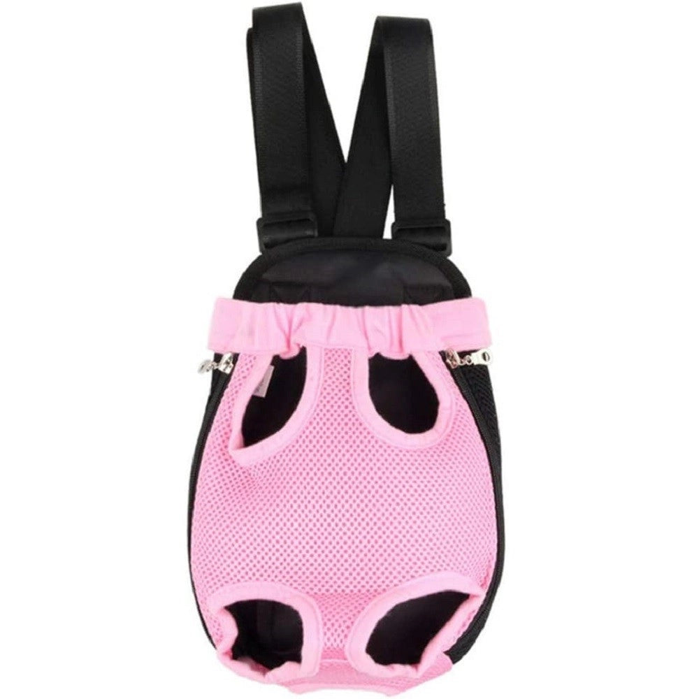 Trade Shop - Zaino Per Animali Domestici Traspirante Cani Regolabile Portatile Rete Tg.l Rosa -
