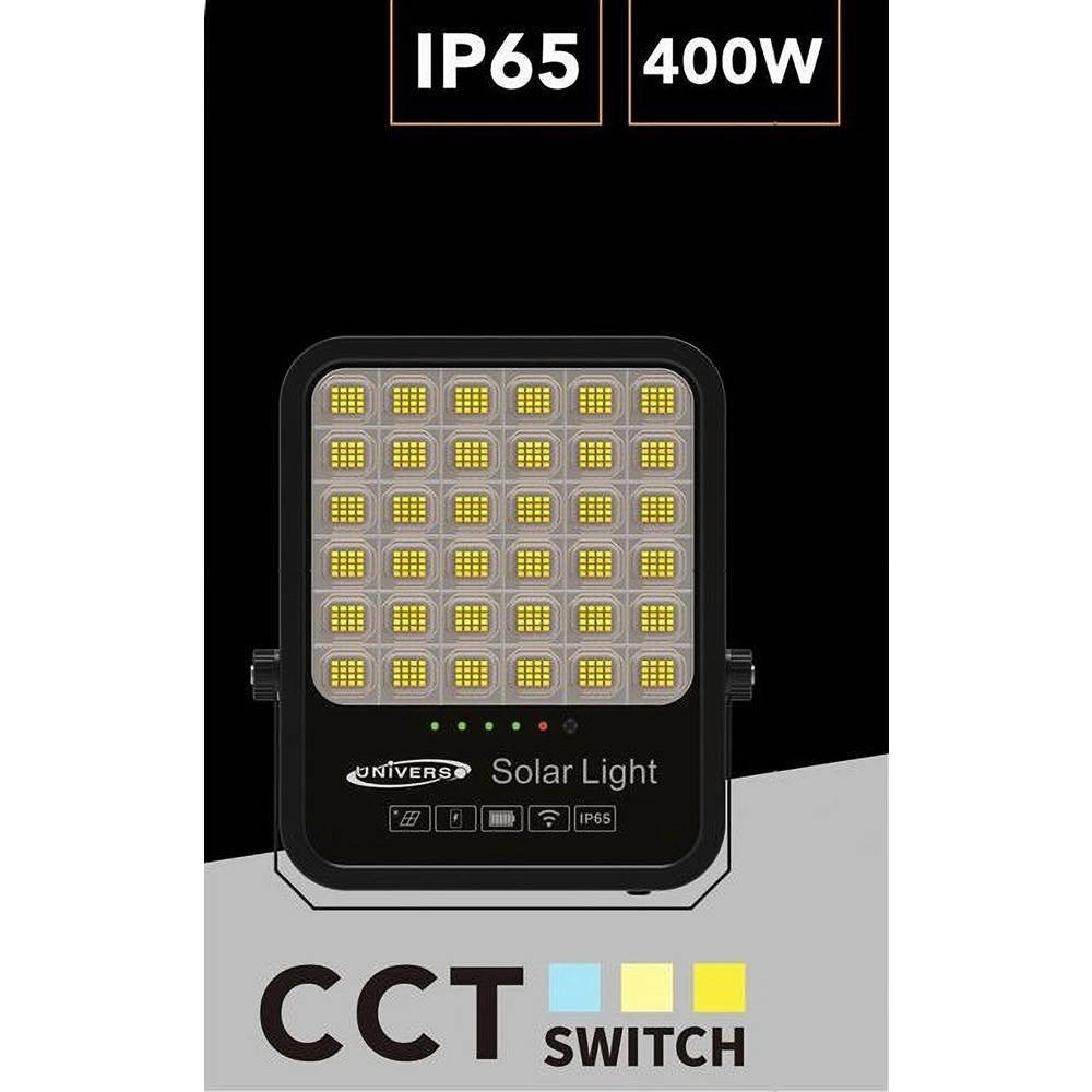 Trade Shop - Faro Led Proiettore 400w Ip65 Cct 3in1 Con Pannello Solare Telecomando Ry-400w-3c -