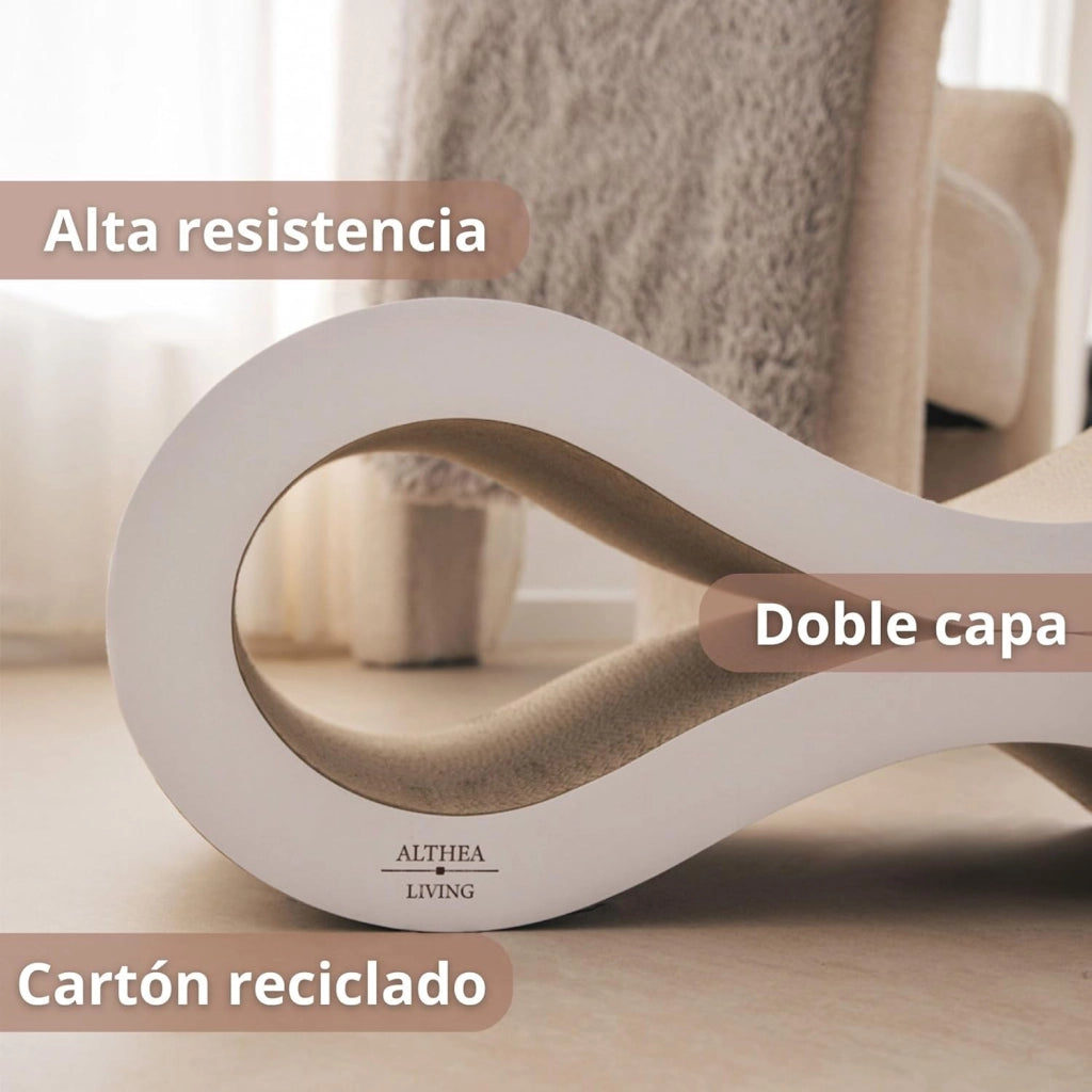 Tiragraffi ondulato per gatti MARINA con base antiscivolo in cartone riciclato 50 x 23 x 21,9 cm