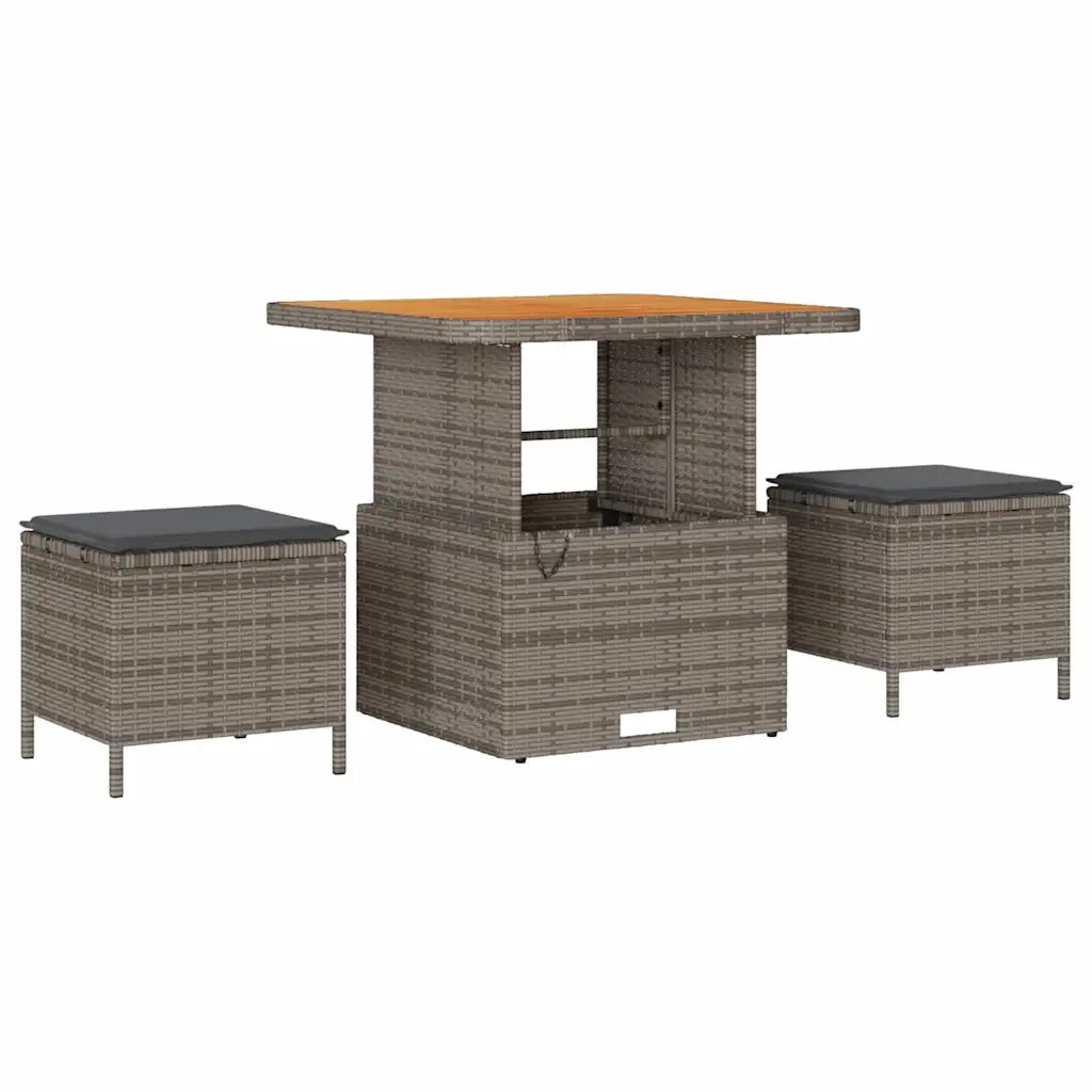 Set Divano da Giardino con cuscino 11 pcs Grigio polyrattan 3363668