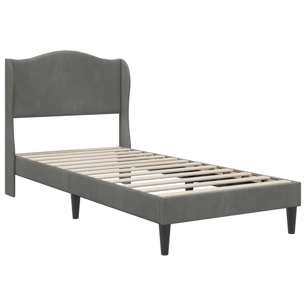 Struttura del letto Grigio Scuro 90 x 200 cm Velluto 42027894