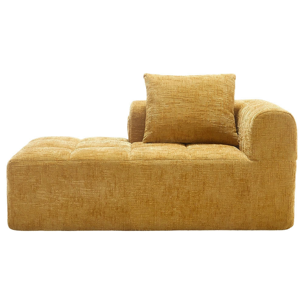 Chaise longue - Xylo - pronto uso con tasche laterali giallo