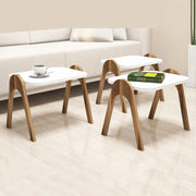 Cerrione, Tavolino da Salotto set 3 Pezzi Impilabili, 49x36x42h cm Bianco