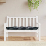 Cuscino Panca Giardino-Cuscini per panchina da esterno Motivo a Quadri Nero 120x50x7 cm Tessuto