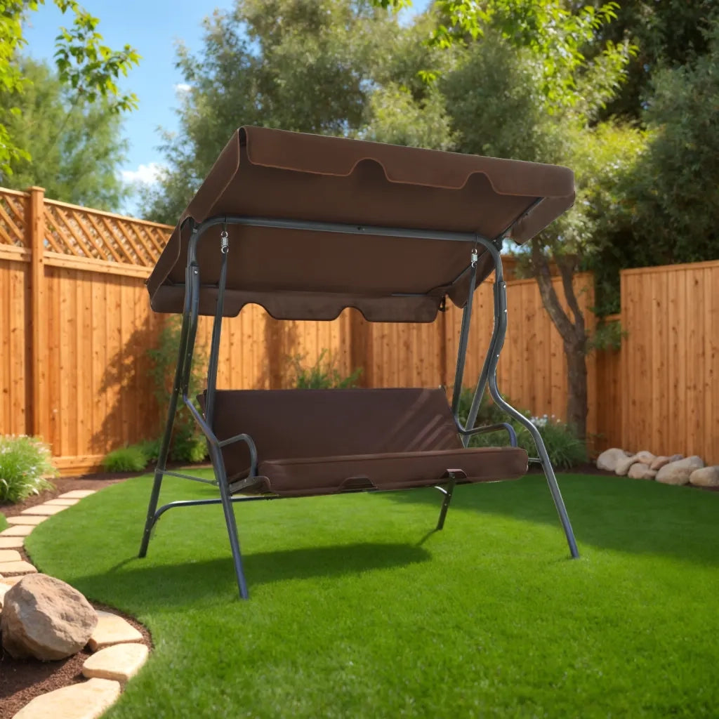 Panchina a Dondolo da Giardino | Panca da Giardino Caff¨¨ 170x110x153 cm
