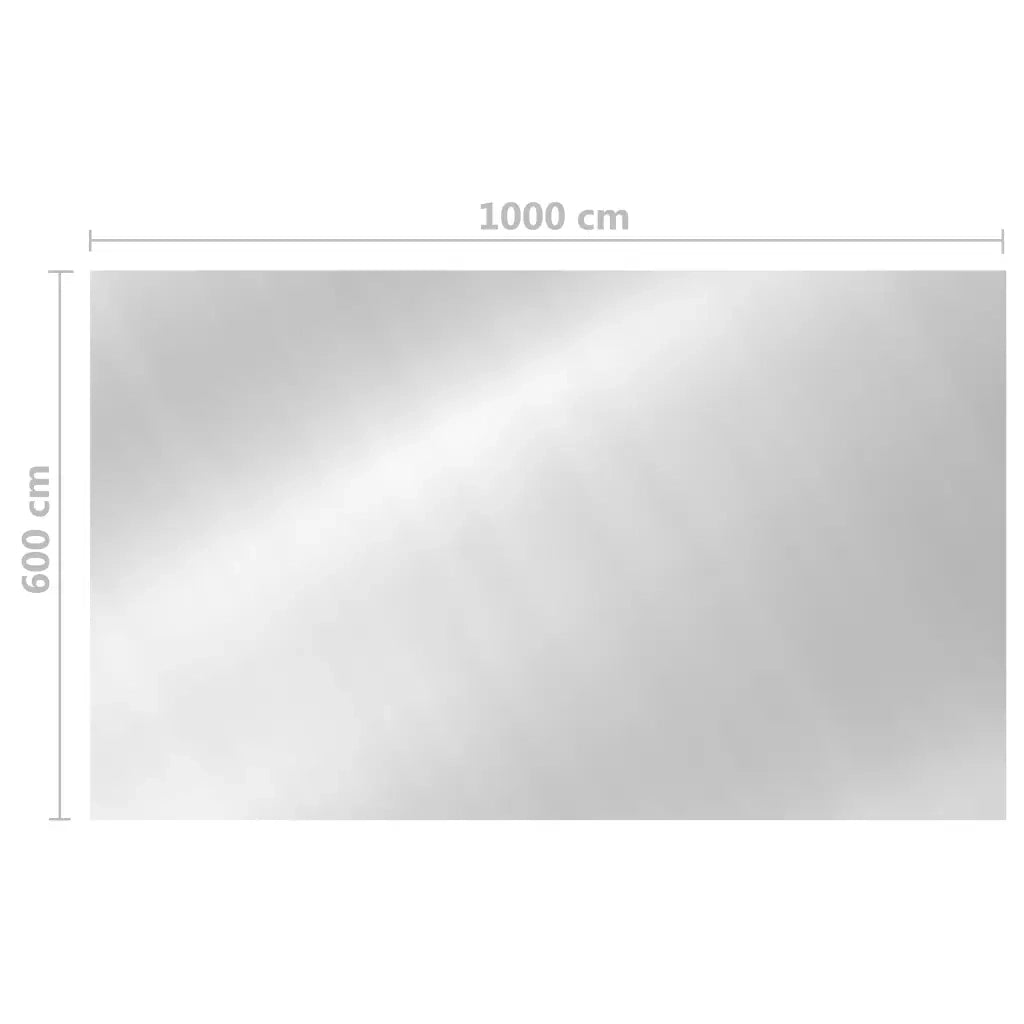 Copripiscina Rettangolare 1000x600 cm in PE Argento 93104