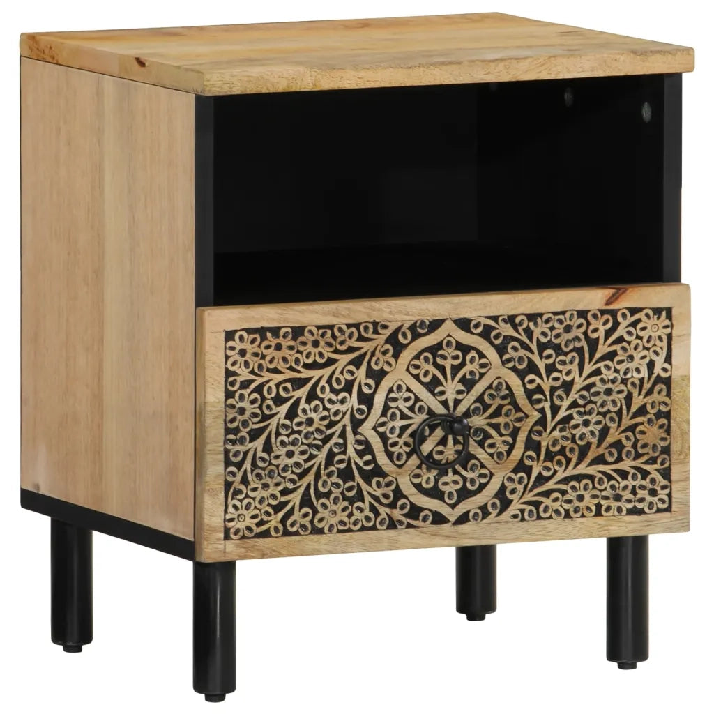 Comodino 40x33x46 cm in Legno Massello di Mango 358218