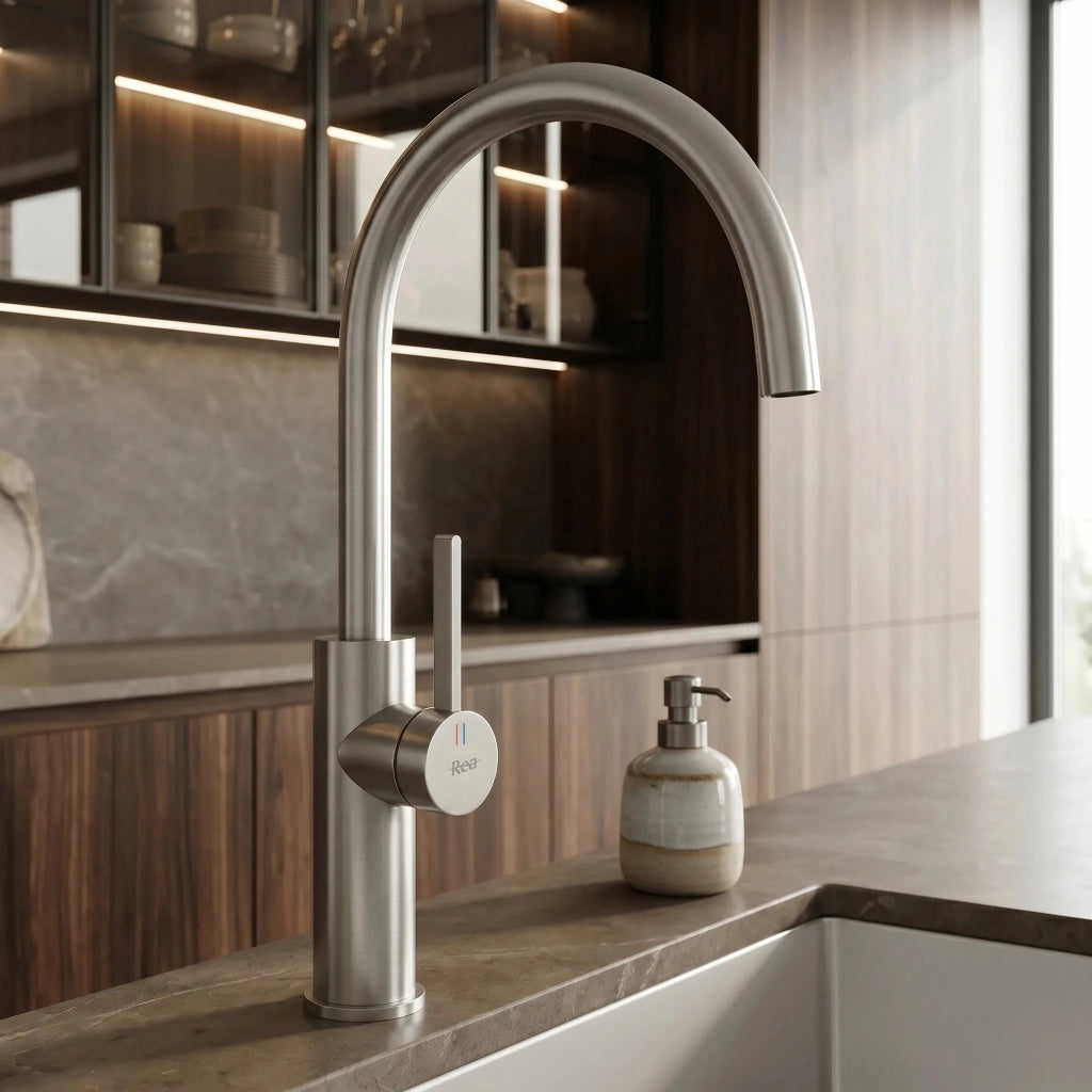 Rubinetto Da Cucina Rea Rivo Brush Nickel