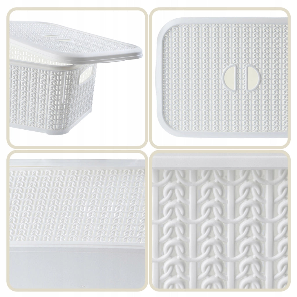 Set di 2 cestini organizer KADAX da 6 litri con coperchio.