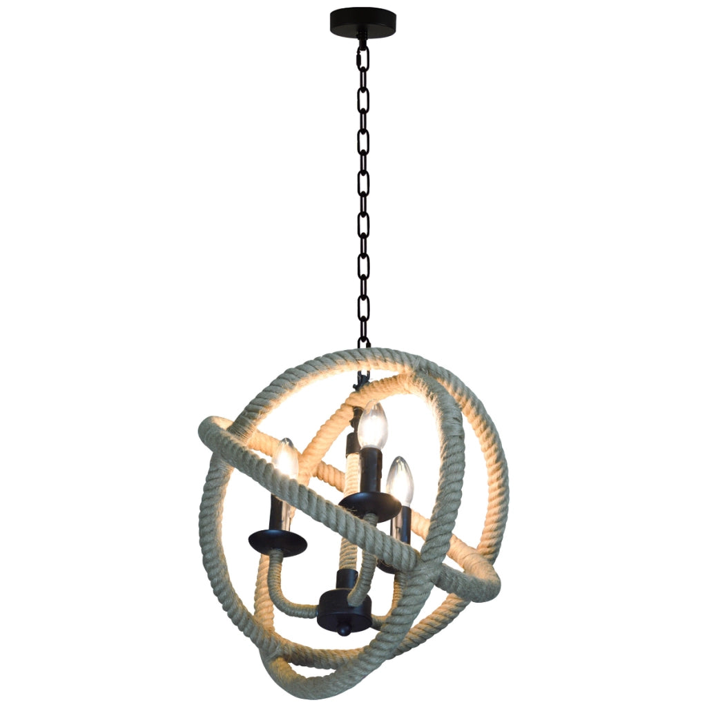 Lampada a sospensione Polux Rope 3xE14 corda Ø40cm
