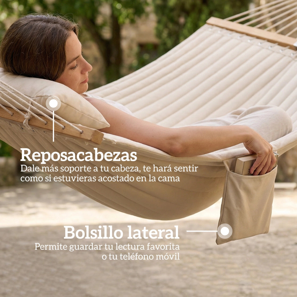 Amaca da Giardino ¨C Minimal ¨C Legno 325x140 cm Crema