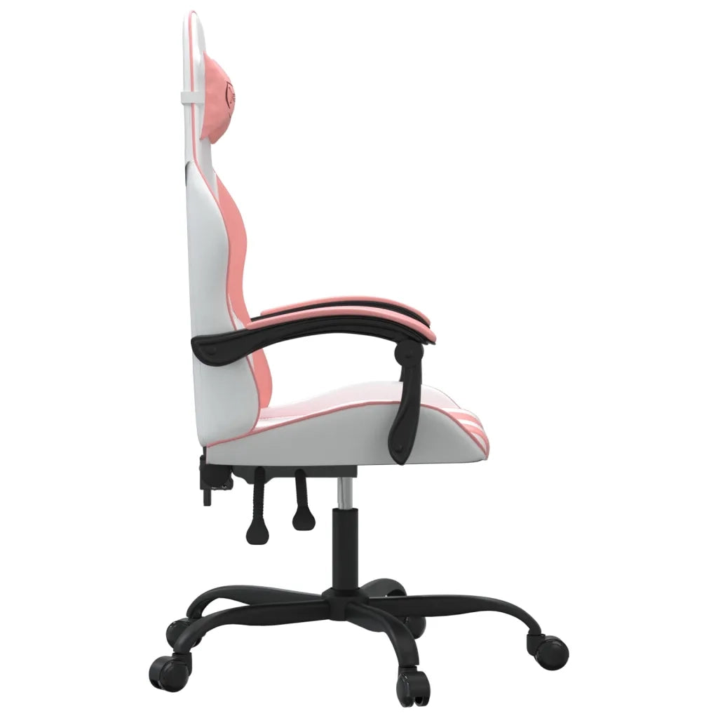 Sedia da Gaming Bianco e Rosa in Similpelle 3143899