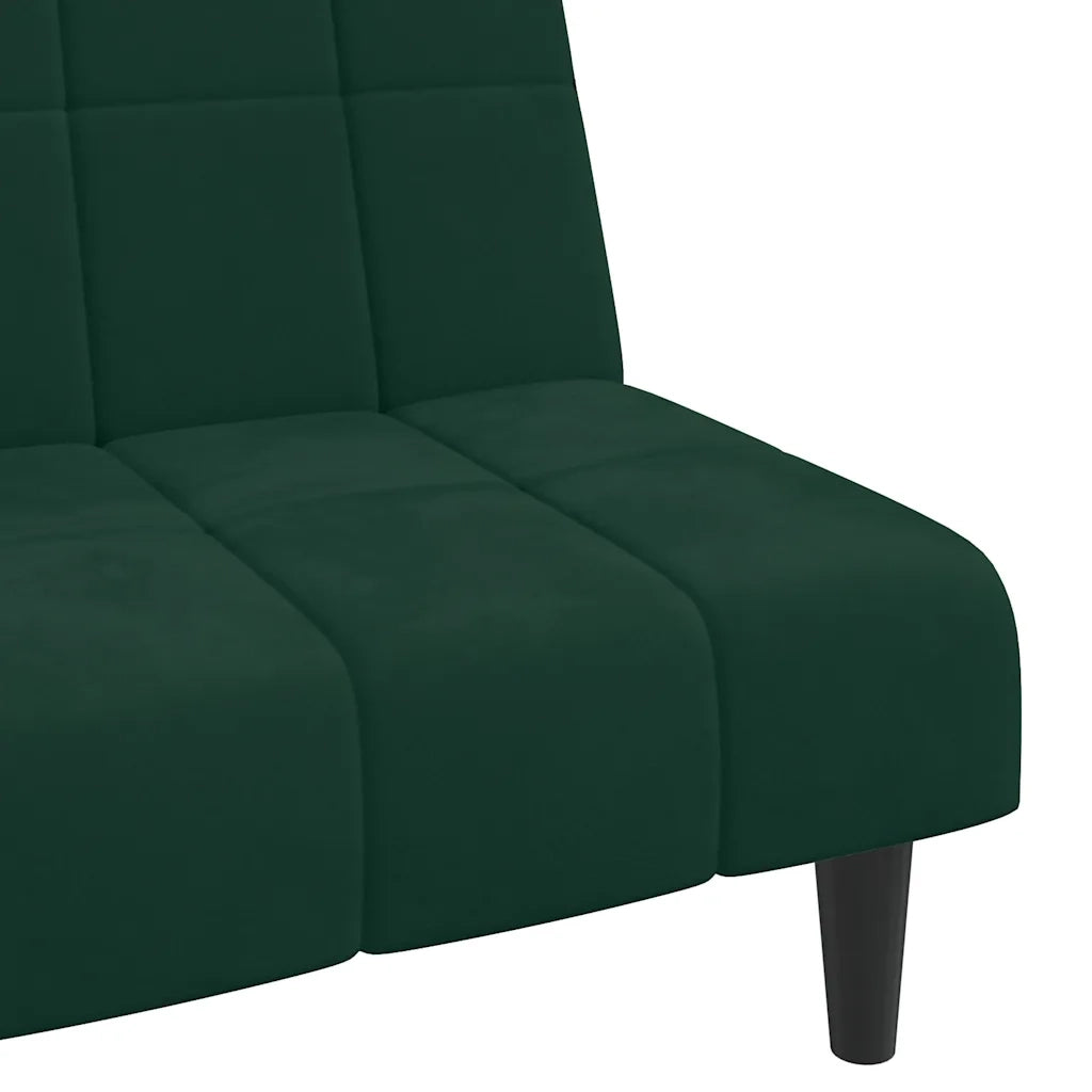 Divano letto | Sof¨¤ letto | Letto singolo a 2 Posti Verde Scuro in Velluto