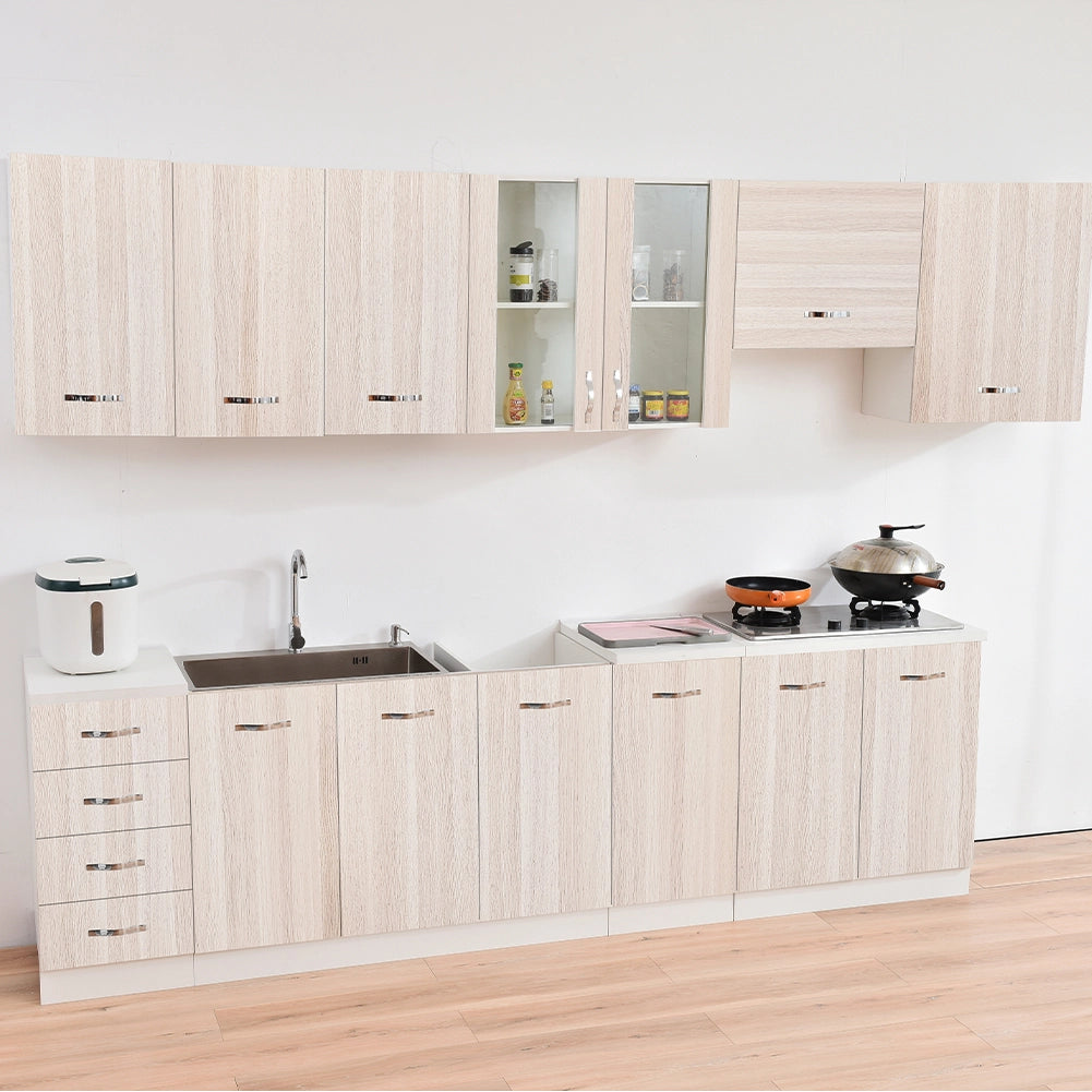 Pensile da Cucina Armadio Sospeso da Parete Doppia Anta in Legno Colore Olmo