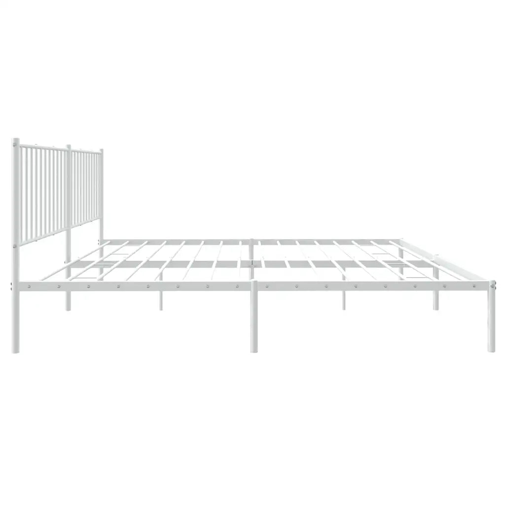 Giroletto con Testiera Metallo Bianco 183x213 cm 350936