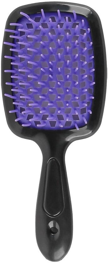 Spazzola per capelli Antiklit con setole a forma di uncino - colore nero/blu - dimensioni 20,5 x 8,5 x 3 cm