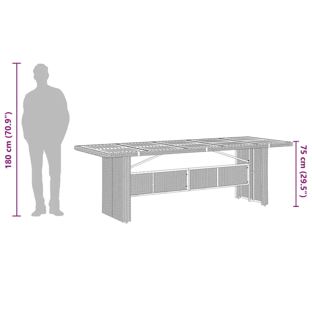 Set da Pranzo da Giardino 9 pz con Cuscini Nero in Polyrattan 3277526