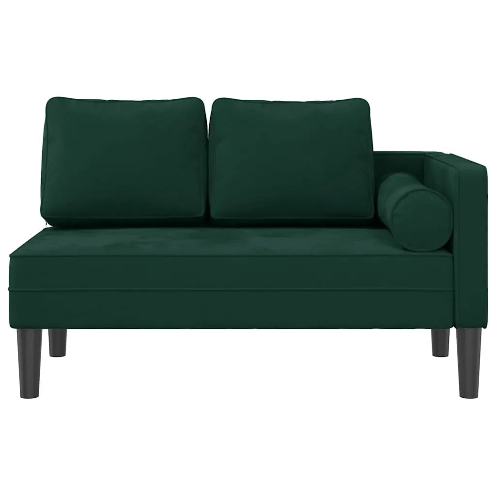 Chaise Longue con Cuscini Verde Scuro in Velluto 4007573