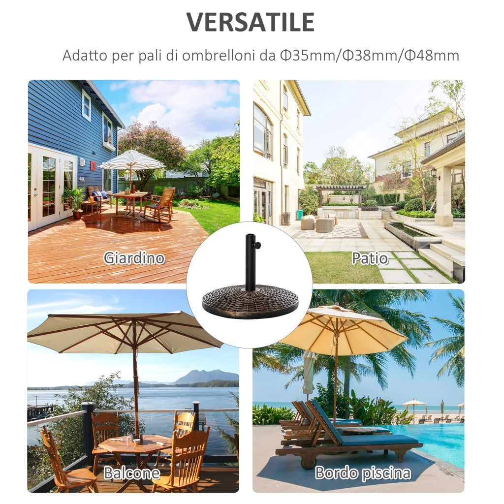 Base per Ombrellone Rotonda ¨C Minimal ¨C Plastica Effetto Rattan
