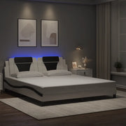 Giroletto Viana con LED senza Materasso Bianco e Nero 180x200 cm