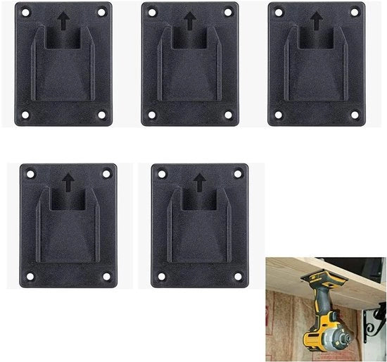 Oggetto di Supporto per Strumenti da Parete - Montaggio a Muro - Nero - Organizzazione di Stoccaggio - Adatto per Dewalt e Milwaukee
