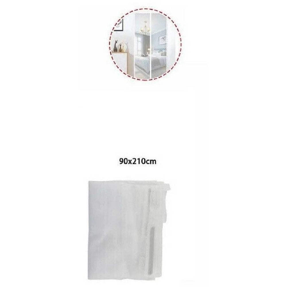 Trade Shop - Tenda Zanzariera Porte Balconi Insetti Zanzare Magnetica Bianca 90 X 210 Cm 622134 -