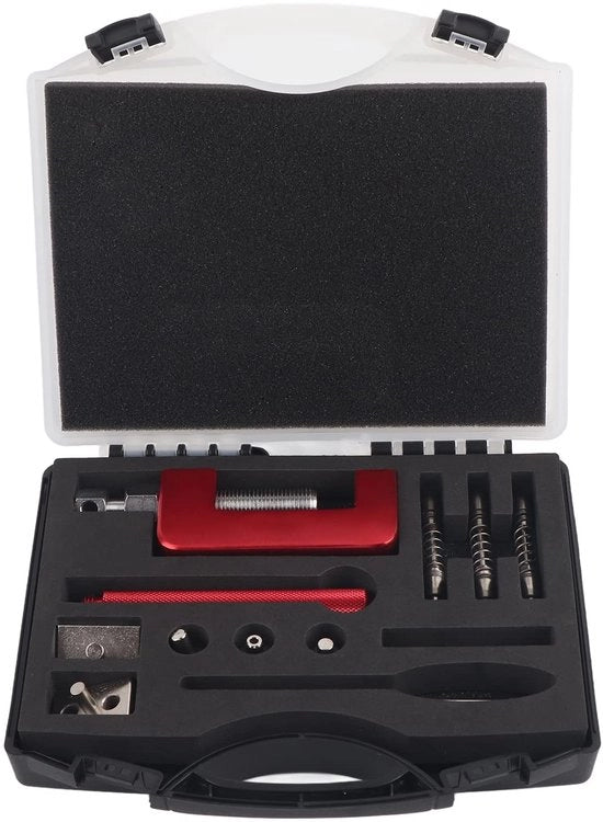 Kit di Serrature a Catena Universale - 12 Pezzi - Strumento per Catena - Serratura a Rivetti - Adatto per 2.2mm/2.9mm/3.8mm - Inclusa Scatola di Stoccaggio - Strumento per Catena