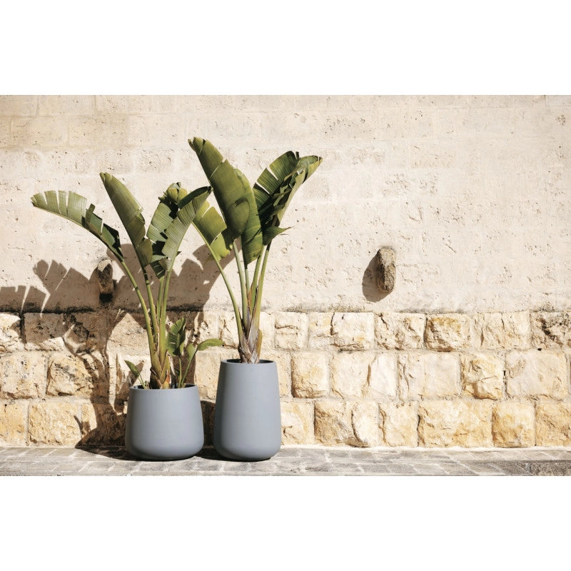 Vaso moderno di design Ø53 H55 in polimero antracite resistente per interno ed esterno - Made in Italy - Monacis