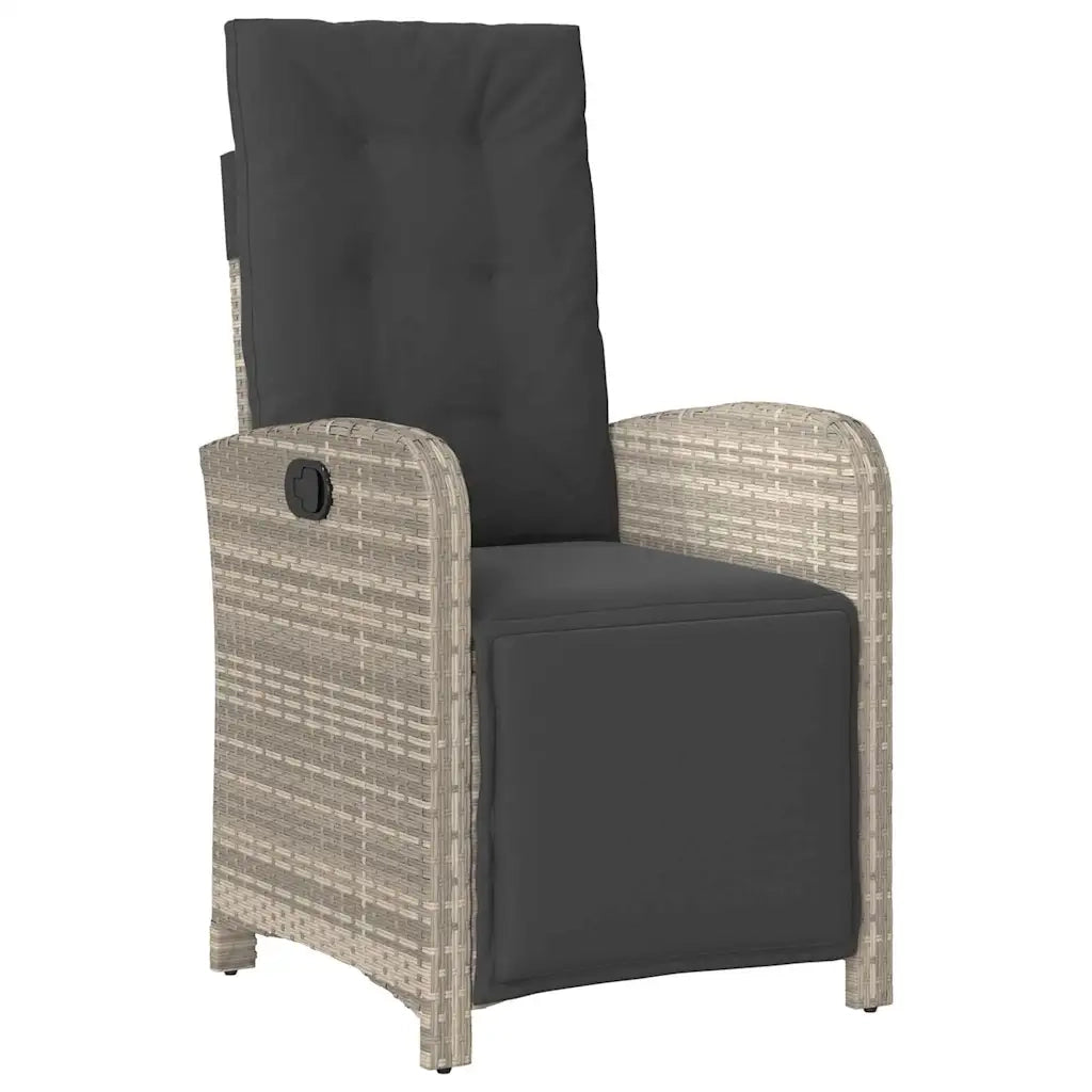 Set da Pranzo per Giardino 5 pcs Grigio chiaro polyrattan