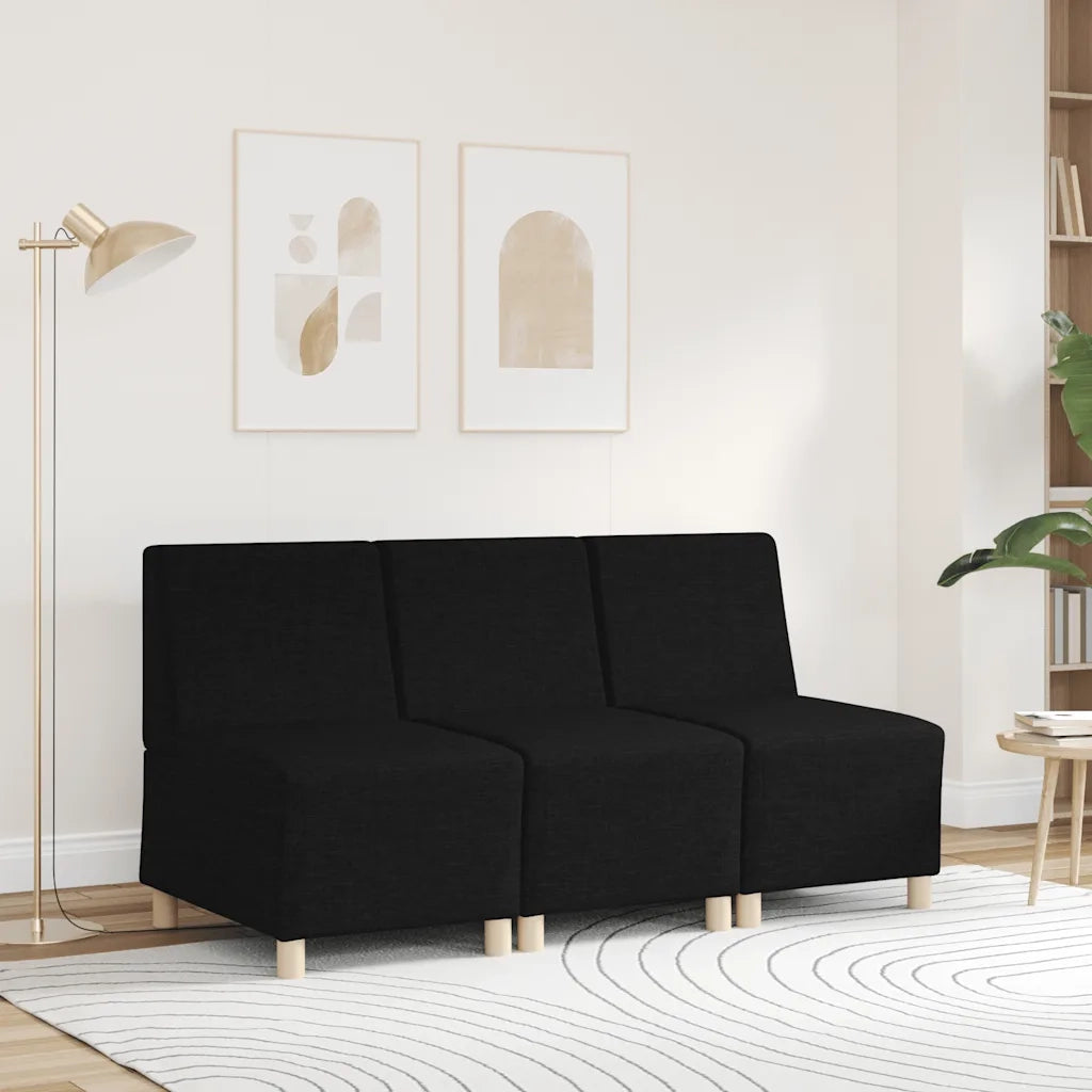 Divano componibile senza braccioli nero 55 cm in tessuto 4108470