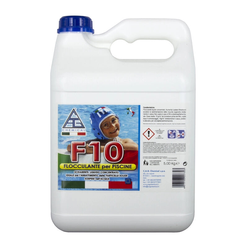 FLOCCULANTE PER PISCINA LIQUIDO F10   5 L- CAG CHEMICAL- 4,0 pz