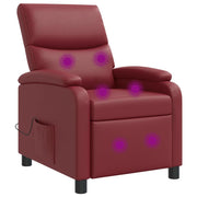 Poltrona Massaggiante Rosso Vino Similpelle 42035005