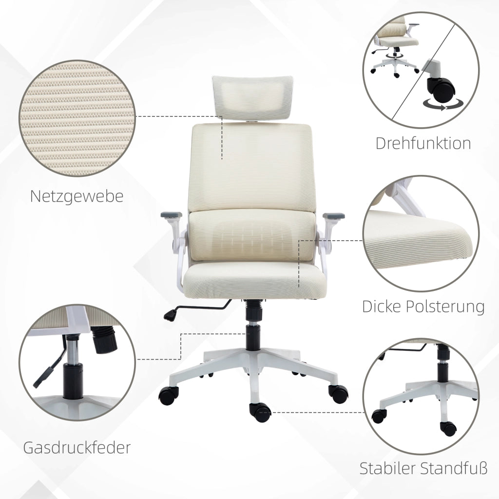 Sedia da ufficio regolabile ¨C zephmum ¨C beige 60x61x121.5 cm