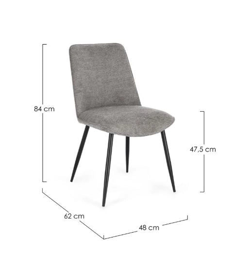 SEDIA DA INTERNO NERO/GRIGIO CORA DI BIZZOTTO