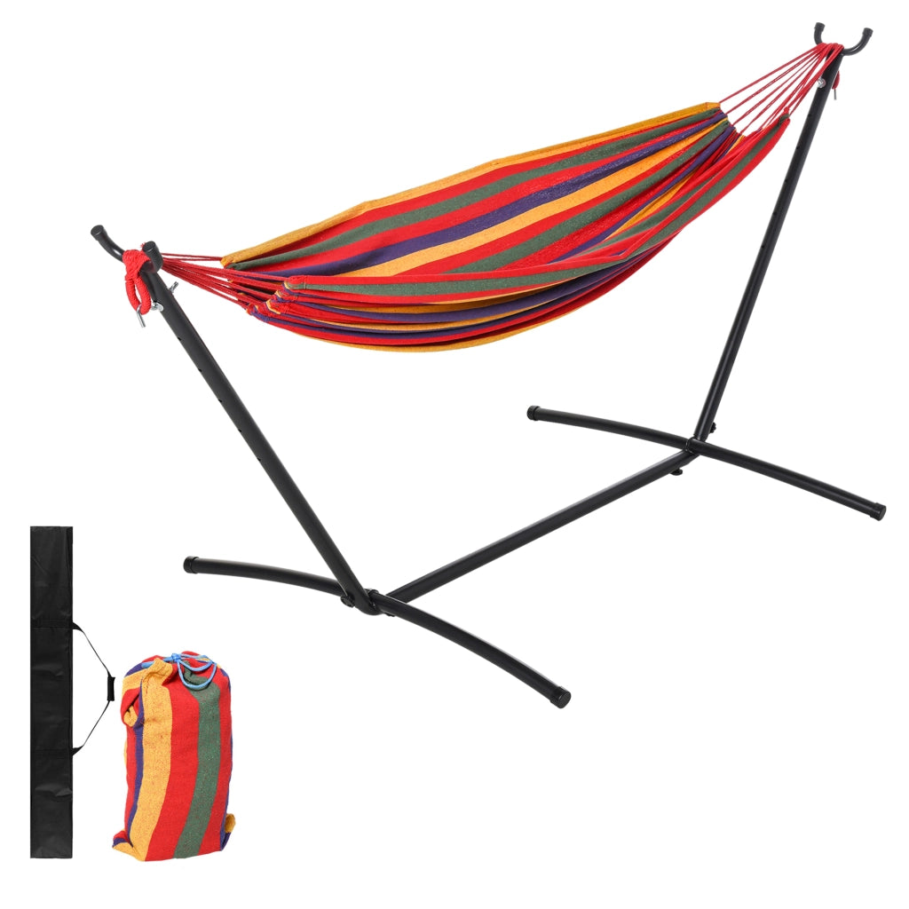 Easycomfort Amaca da Giardino Autoportante con Struttura in Acciaio e Cotone Multicolor, Custodia Inclusa