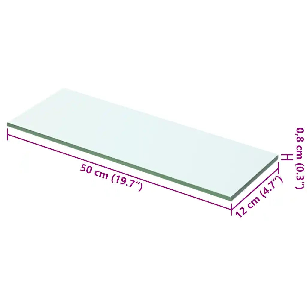 Mensola in Vetro Trasparente 50x12 cm 243817